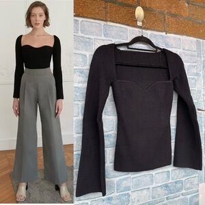 PIXIE MARKET CHIARA KNIT BUSTIER TOP IN BLACK SIZE MEDIUM